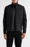 Save The Duck Gio Mixed Media Hybrid Jacket In Black