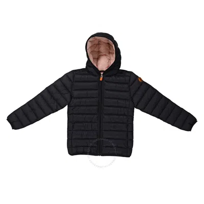 Save The Duck Kids'  Girls Black Lily Down Puffer Hooded Jacket