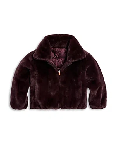 Save The Duck Girls' Ceri Reversible Jacket - Little Kid, Big Kid In Burgundy Black