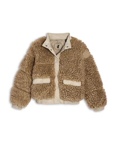 Save The Duck Girls' Eriko Faux Sherpa Bomber Jacket - Little Kid, Big Kid In Brown
