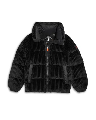 Save The Duck Girls' Harumi Corduroy Puffer Jacket - Little Kid, Big Kid In Black