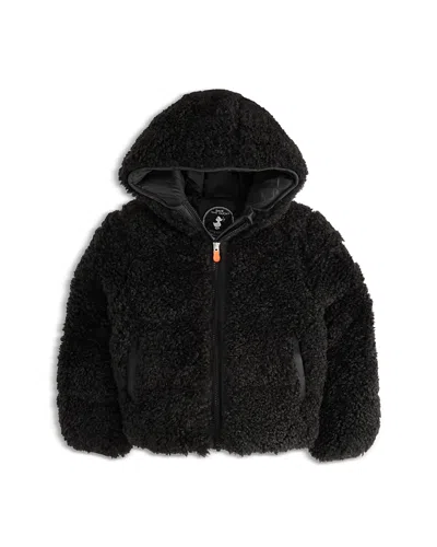 Save The Duck Girls' Kenda Faux Shearling Jacket - Little Kid, Big Kid In Black