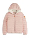 Save The Duck Girls' Leci Hooded Puffer Jacket - Little Kid, Big Kid In Blush Pink