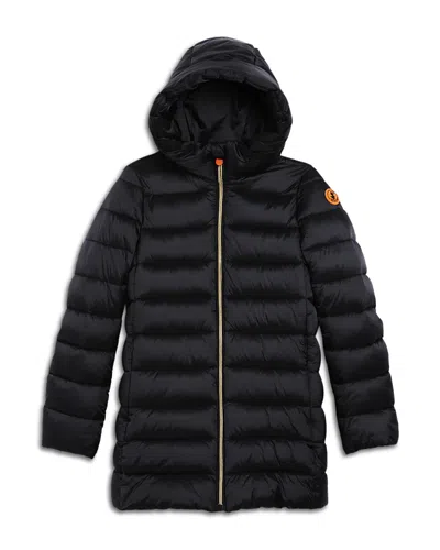 Save The Duck Girls' Oriana Hooded Puffer Jacket - Little Kid, Big Kid In Black