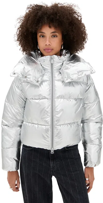 Save The Duck Giselle Puffer Silver In White
