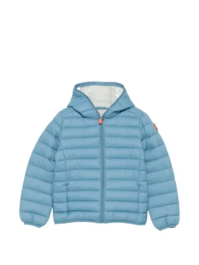 Save The Duck Kids' Giubbini Quilted Hooded Jacket In Blue