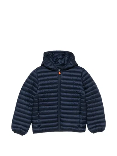 Save The Duck Kids' Giubbini Quilted Hooded Jacket In Blue