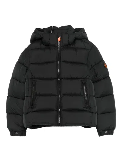 Save The Duck Kids' Giubbotto Hooded Jacket In Black