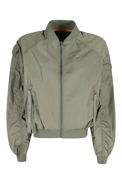 Save The Duck Zip-up Bomber Jacket In Green