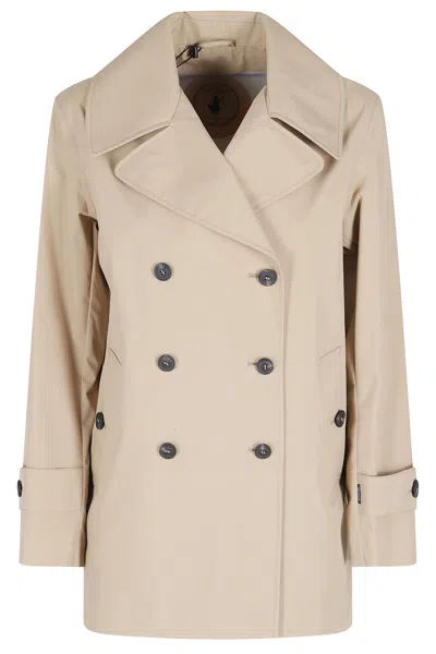 Save The Duck Double-breasted Notched-lapel Jacket In Neutral