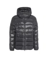Save The Duck Glossy Quilted Down Jacket With Fixed Hood And Zippered Pockets In Gray