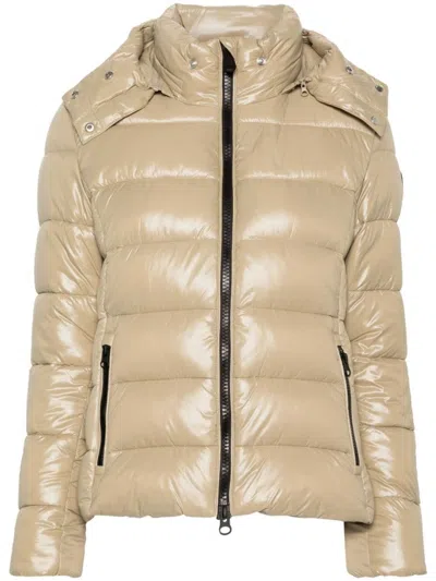 SAVE THE DUCK GLOSSY QUILTED JACKET WITH DETACHABLE HOOD