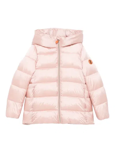 Save The Duck Kids' Gracie Hooded Puffer Jacket In Pink