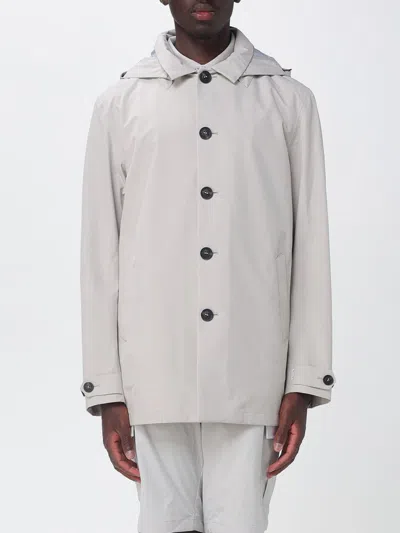 Save The Duck Short Technical Fabric Raincoat With Removable Hood By In Gray