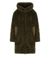 Save The Duck Angelica Faux Shearling Coat In Green