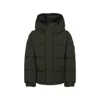 Save The Duck Green Down Jacket For Boy With Logo In Green