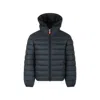 Save The Duck Green Down Jacket For Boy With Logo In Green