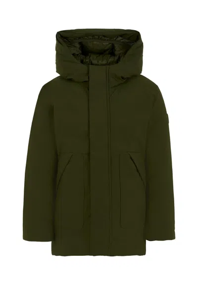 SAVE THE DUCK GREEN DOWN JACKET FOR BOY WITH LOGO
