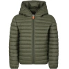 SAVE THE DUCK GREEN GIGA DOWN JACKET FOR BOY WITH LOGO