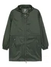 Save The Duck Lightweight Green Nylon Parka With Practical Features In Green