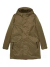 Save The Duck Lightweight Green Parka With Concealed Placket In Green