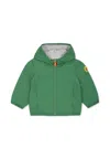 Save The Duck Green Windbreaker Jacket For Baby Boy With Logo