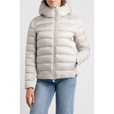 SAVE THE DUCK SAVE THE DUCK GRETEL FAUX SHEARLING LINING HOODED PUFFER JACKET