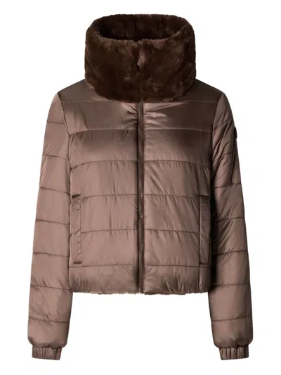 Save The Duck High-neck Jacket In Brown