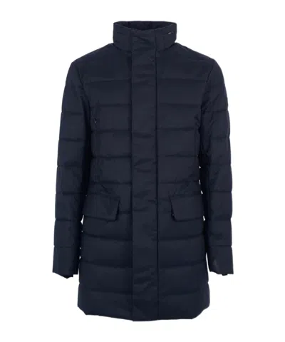 Save The Duck High Neck Padded Coat In Blue