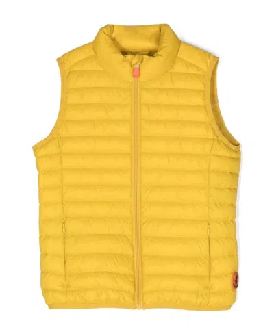 Save The Duck High-neck Padded Gilet In Yellow