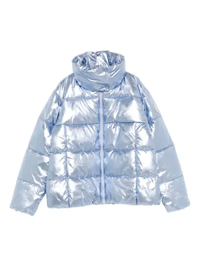Save The Duck Kids' High-neck Padded Jacket In Blue