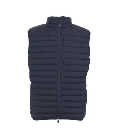 Save The Duck High Neck Padded Vest In Navy