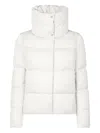 Save The Duck High-neck Quilted Jacket In White