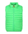 Save The Duck Green Ozam Down Jacket For Boy With Logo In Green