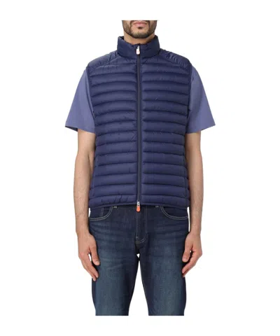 Save The Duck High-necked Waistcoat In Blue