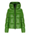 Save The Duck Biddy Green Hodded Padded Jacket In Green