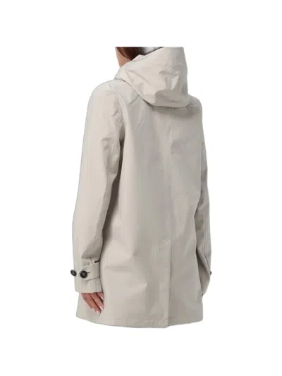 Save The Duck Hooded Button-fastening Coat In Neutral
