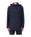 Save The Duck Hooded Casual Jacket In Blue