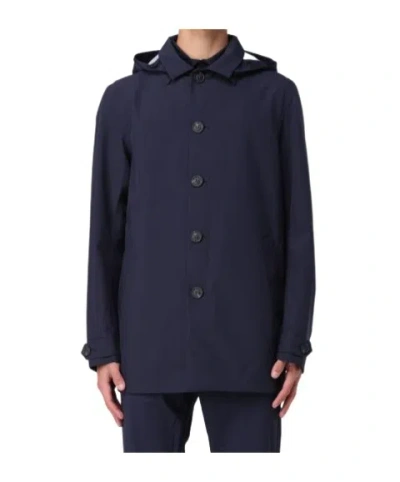 Save The Duck Hooded Casual Jacket In Blue