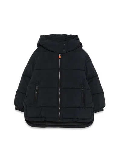 Save The Duck Kids' Hooded Coat In Black