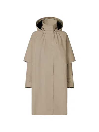 Save The Duck Hooded Coat In Brown