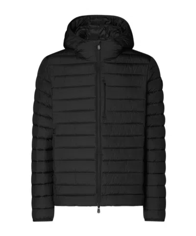 Save The Duck Water-resistant Quilted Jacket With Hood In Black