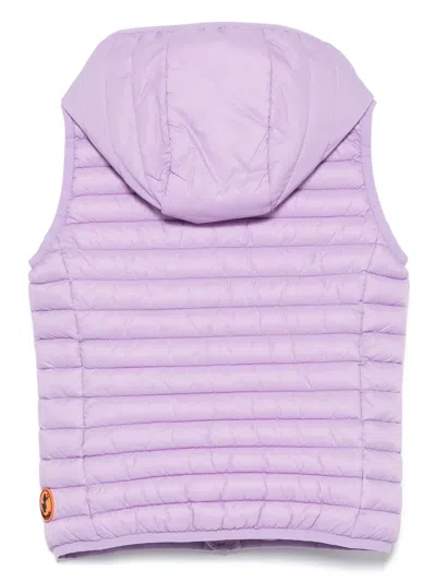 Save The Duck Kids' Hooded Gilet In Purple
