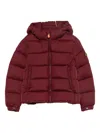 Save The Duck Hooded Jacket In Burgundy