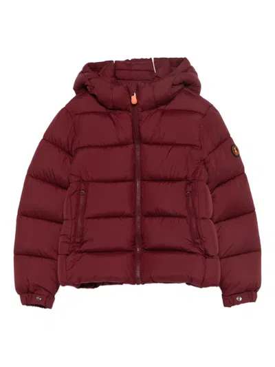 Save The Duck Kids' Hooded Jacket In Burgundy