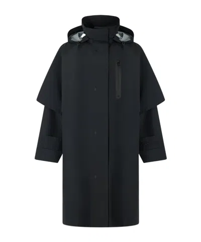 Save The Duck Hooded Long Coat In Brown