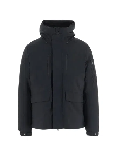 Save The Duck Hooded Multi-pocket Jacket In Blue