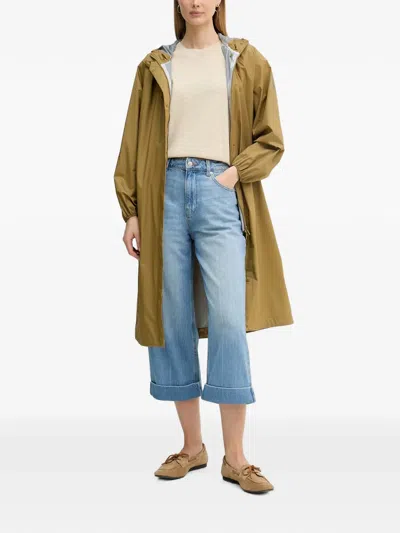 Save The Duck Hooded Oversized Coat In Brown