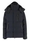 Save The Duck Padded Jacket With Hood And Multiple Pockets In Blue