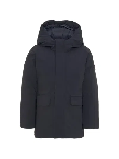 Save The Duck Kids' Hooded Padded Coat In Blue